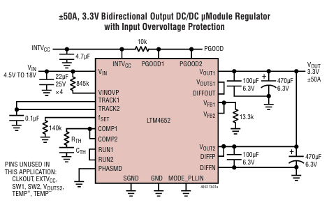 LTM4652 降壓型DC/DC μModule穩壓器ADI-LINEAR LTM4652 降壓型DC/DC μModule穩壓器ADI-LINEAR